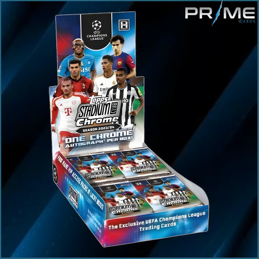 2023/24 Topps Stadium Club Chrome Uefa Club Competitions Soccer Hobby Box 